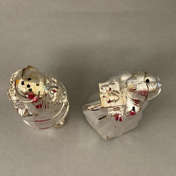 Home for the Holidays Santa Claus Mrs. Claus Silver Plate Salt & Pepper Shakers - Picture 8 of 8